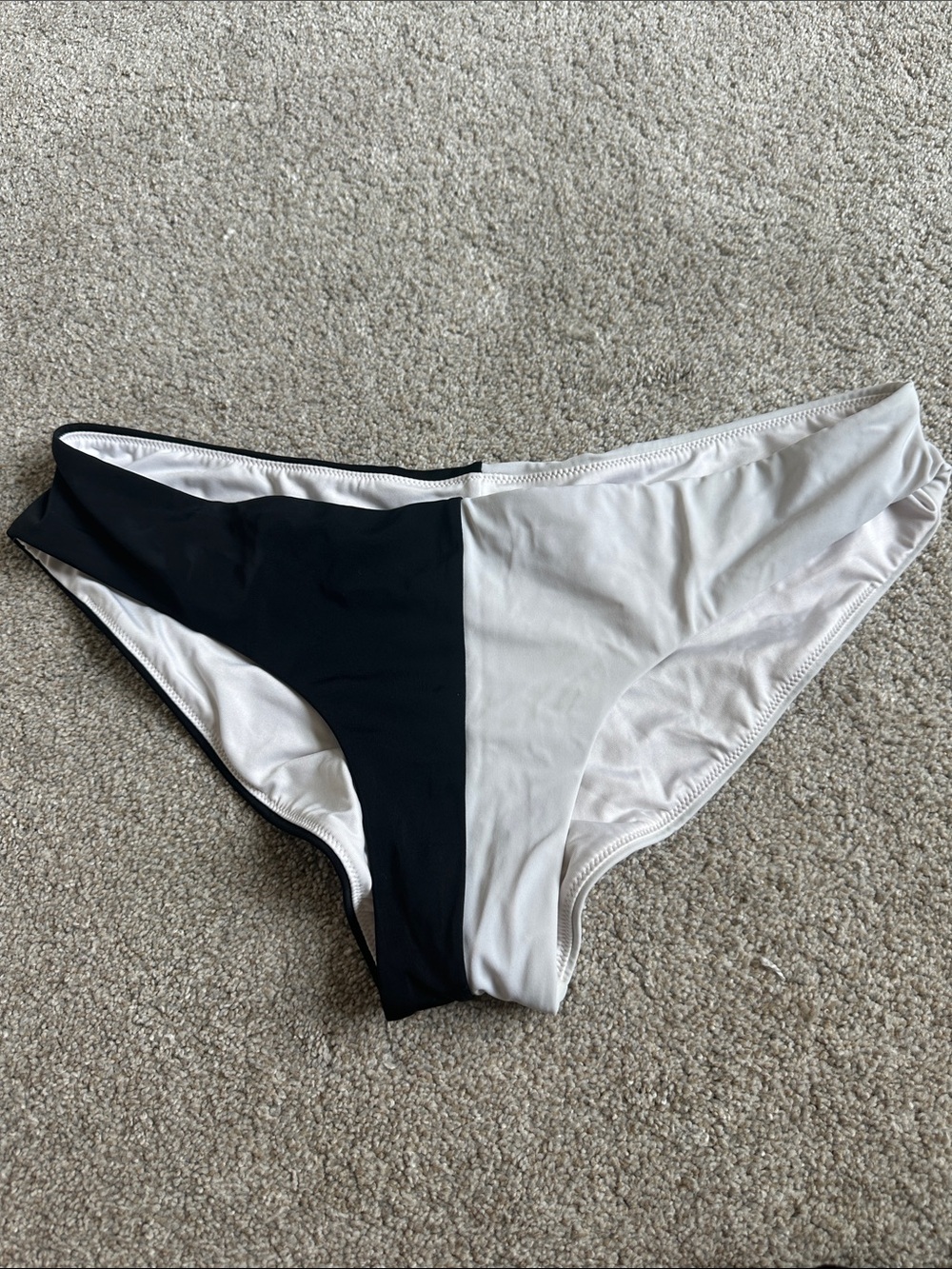 Victoria's Secret Black and White Colorblock Bikini Bottom